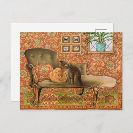 Briefkaarten voor het schilderen van katten  (Voorkant / Achterkant)