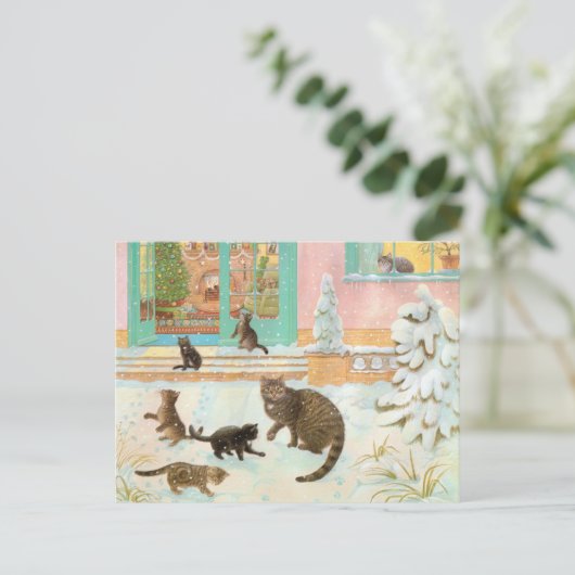 Briefkaarten voor het schilderen van katten  (Staand voorkant)