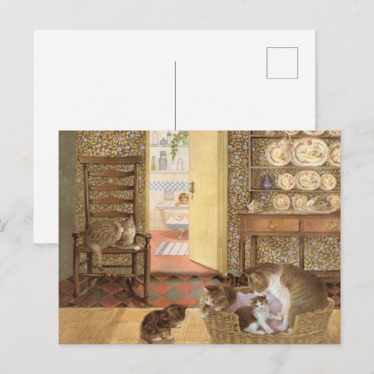 Briefkaarten voor het schilderen van katten (Voorkant / Achterkant)