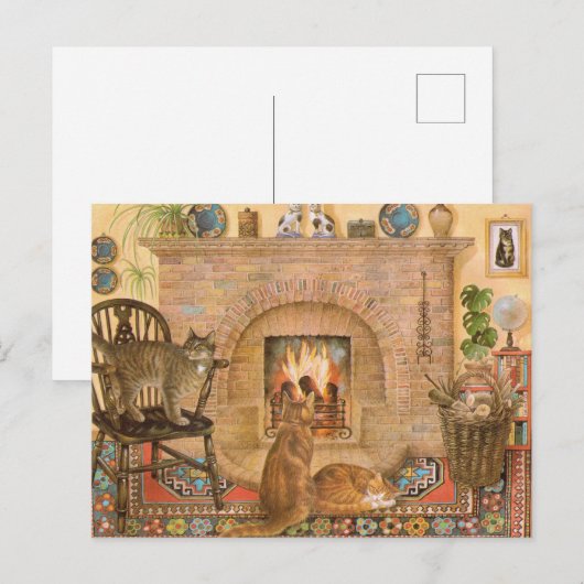 Briefkaarten voor het schilderen van katten  (Voorkant / Achterkant)