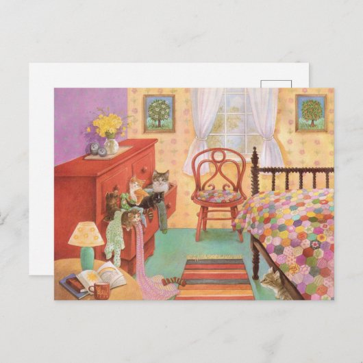 Briefkaarten voor het schilderen van katten  (Voorkant / Achterkant)