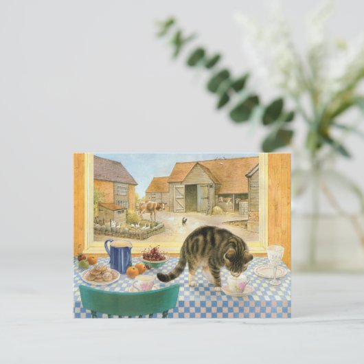 Briefkaarten voor het schilderen van katten (Staand voorkant)