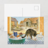 Briefkaarten voor het schilderen van katten  (Voorkant / Achterkant)