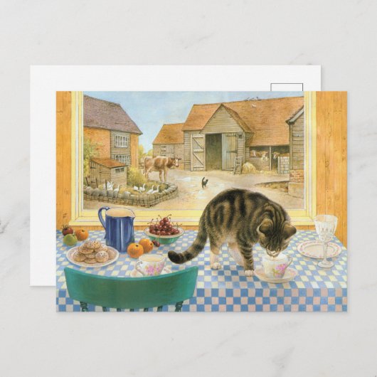 Briefkaarten voor het schilderen van katten  (Voorkant / Achterkant)