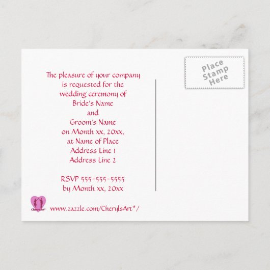 Briefkaarten voor het uitnodigen van zanderrietjes (Achterkant)