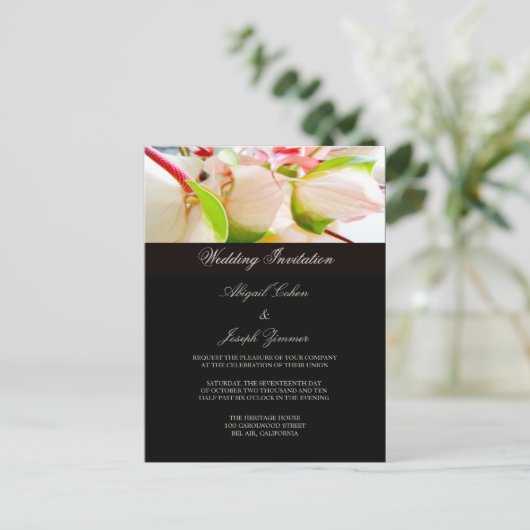 Briefkaarten voor huwelijksuitnodiging (Staand voorkant)