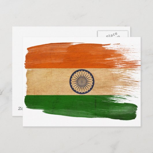 Briefkaarten voor Indiase vlag (Voorkant / Achterkant)