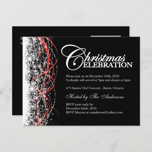 Briefkaarten voor kerstfeestuitnodigingen (Voorkant / Achterkant)