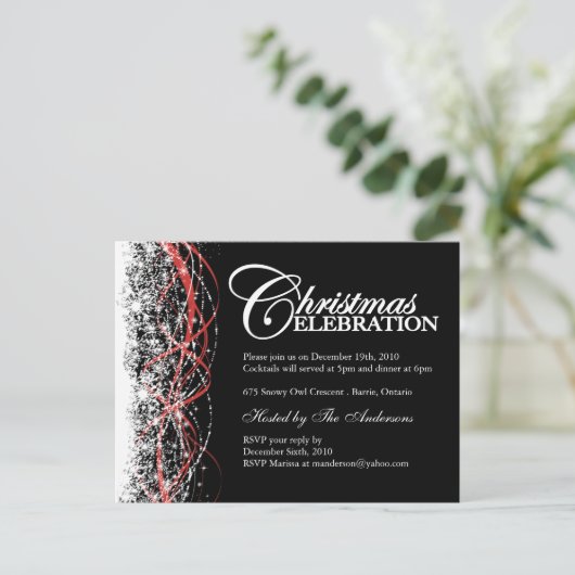 Briefkaarten voor kerstfeestuitnodigingen (Staand voorkant)