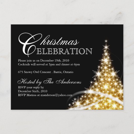 Briefkaarten voor kerstfeestuitnodigingen (Voorkant)