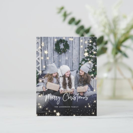 Briefkaarten voor kerstfoto's met Starry (Staand voorkant)