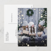 Briefkaarten voor kerstfoto's met Starry (Voorkant / Achterkant)