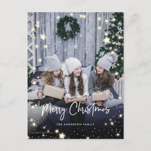Briefkaarten voor kerstfoto's met Starry (Voorkant)