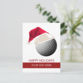 Briefkaarten voor kerstgolfballen Santa Hat (Staand voorkant)