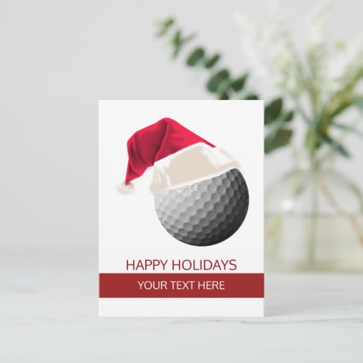 Briefkaarten voor kerstgolfballen Santa Hat (Staand voorkant)