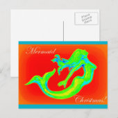 briefkaarten voor kerstmis mermaid (Voorkant / Achterkant)