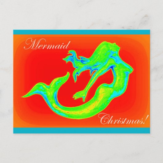 briefkaarten voor kerstmis mermaid (Voorkant)