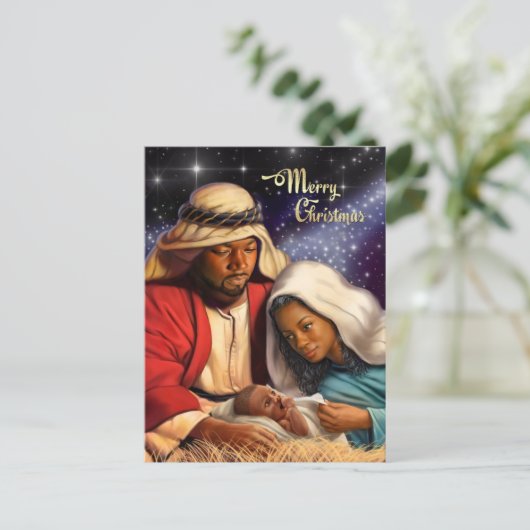 Briefkaarten voor kerstvisten van Afrikaanse Ameri (Staand voorkant)