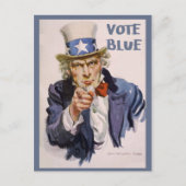 Briefkaarten voor kiezers UNCLE SAM Vote Blue (Voorkant)