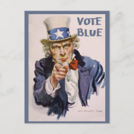 Briefkaarten voor kiezers UNCLE SAM Vote Blue