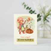 Briefkaarten voor kleine Thanksgiving en eekhoorn (Staand voorkant)