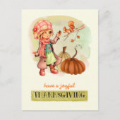 Briefkaarten voor kleine Thanksgiving en eekhoorn (Voorkant)