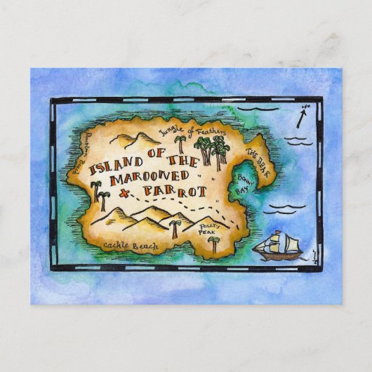 Briefkaarten voor marooned Parrot (Voorkant)