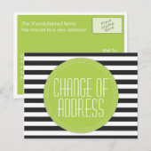 Briefkaarten voor moderne gestreepte adreswijzigin (Voorkant / Achterkant)