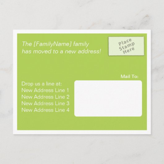 Briefkaarten voor moderne gestreepte adreswijzigin (Achterkant)