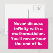 Briefkaarten voor oneindige Wiskunde (Voorkant / Achterkant)