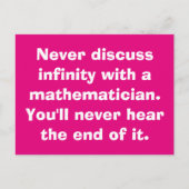 Briefkaarten voor oneindige Wiskunde (Voorkant)