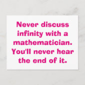 Briefkaarten voor oneindige Wiskunde (Voorkant)