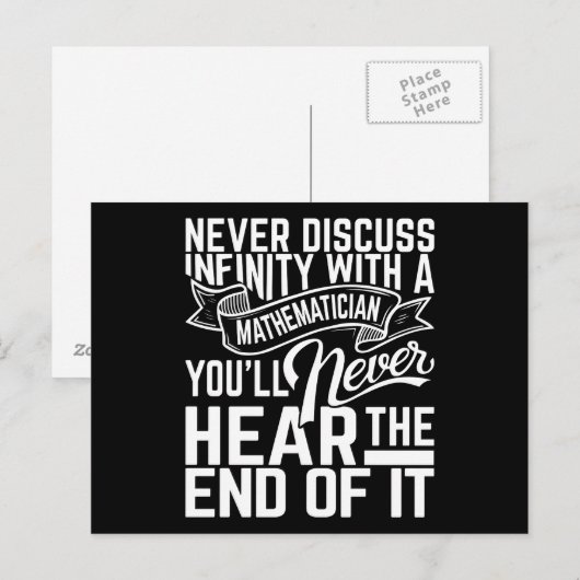 Briefkaarten voor oneindige Wiskunde (Voorkant / Achterkant)