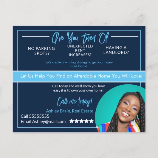 Briefkaarten voor onroerend goed flyer (Voorkant)