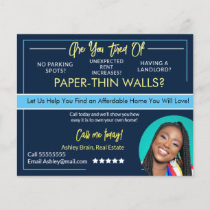 Briefkaarten voor onroerend goed flyer