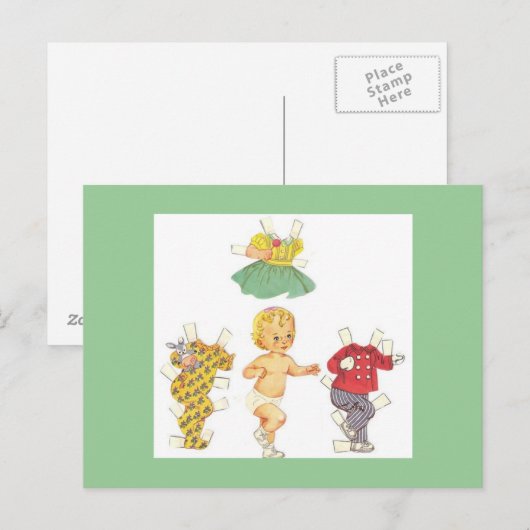 Briefkaarten voor  papier van baby (Voorkant / Achterkant)