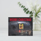 BRIEFKAARTEN VOOR RETRO CAMPER TRAILER CHRISTMAS (Staand voorkant)