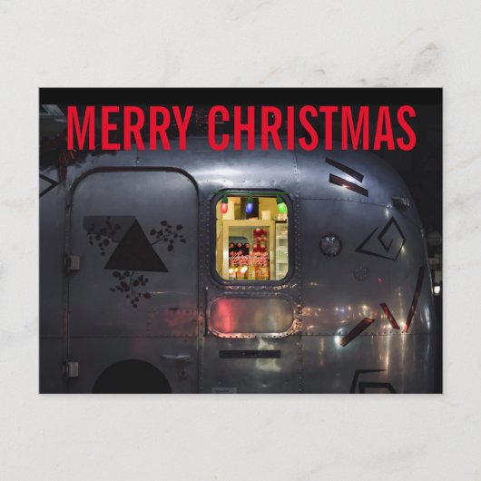 BRIEFKAARTEN VOOR RETRO CAMPER TRAILER CHRISTMAS (Voorkant)