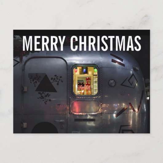 BRIEFKAARTEN VOOR RETRO CAMPER TRAILER CHRISTMAS (Voorkant)