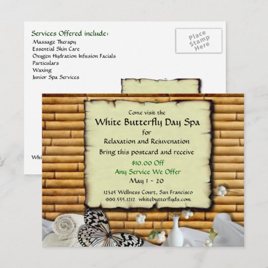 Briefkaarten voor speciale acties op dag (Voorkant / Achterkant)