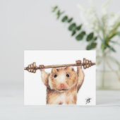 Briefkaarten voor werkout (hamster) (Staand voorkant)