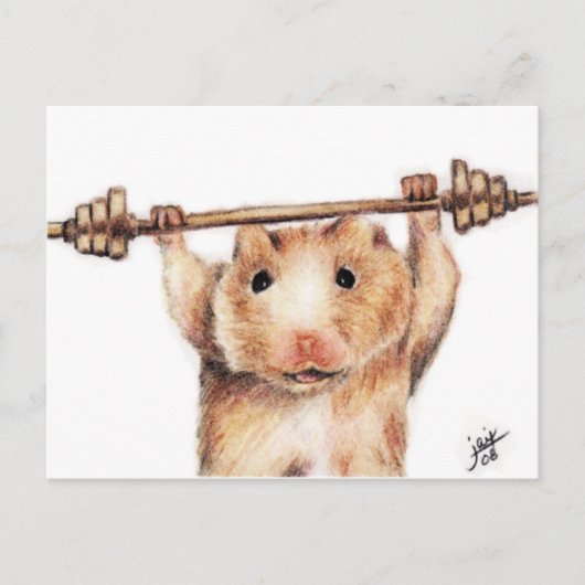 Briefkaarten voor werkout (hamster) (Voorkant)