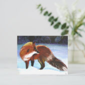 Briefkaarten voor winterbezoekers (Red Fox) (Staand voorkant)