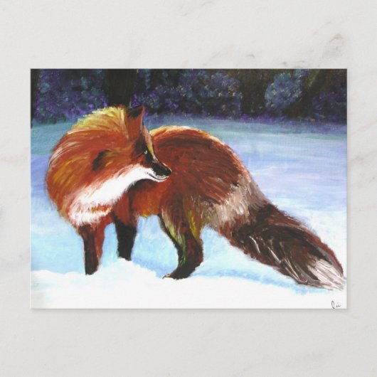 Briefkaarten voor winterbezoekers (Red Fox) (Voorkant)
