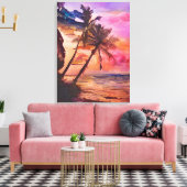 Briefkaarten voor zomerbakken 3/3 canvas afdruk (Insitu (Woonkamer))