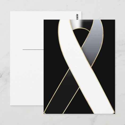 Briefkaarten voor zwarte en witlintbewustzijn (Voorkant / Achterkant)