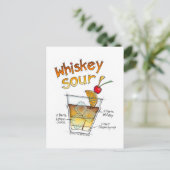BRIEFKAARTEN - WHISKEY SOUR RECIPE COCKTAIL ART (Staand voorkant)