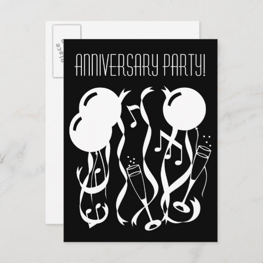 Briefkaarten worden uitgenodigd voor een feest ter (Voorkant / Achterkant)