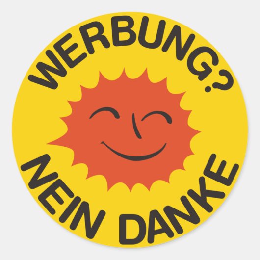 Briefkasten-Aufkleber: Werbung? Nein danke! Ronde Sticker (Voorkant)