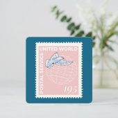 Briefmarke - save the date (Staand voorkant)